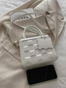 1pc Vintage Cookie Pattern Embossed Handbag, Suitable For Girls, Fully Matching Casual Shoulder Strap Or Crossbody Bag, Suitable For Daily Use, Free Cookie Charm Included