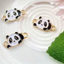 10pcs Zinc Alloy Panda Pendant Connectors, DIY Jewelry Accessories Suitable For Bracelets, Necklaces, Earrings, Keychains - Multicolor - View 3