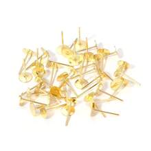 200pcs/Pack Flat Head Iron Earring Posts, Flat Base Earring Pins, DIY Flat Earring Studs For Decorative Jewelry Crafts And Pearl Accessories