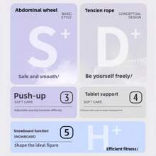 5-In-1 Pilates Plate Multifunctional Abdominal Plate Home Abdominal Wheel Exercise Exercise Fitness Curl Plate Abdominal Plate