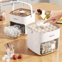 Molde para cubitos de hielo extra grande de 48 compartimentos con deslizamiento fácil - Bandeja de almacenamiento de plástico de doble capa para el refrigerador - Perfecto para el whisky y los cócteles, un accesorio de cocina esencial