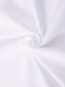 Camiseta de mujer con cuello redondo y estampado de calavera, de ajuste informal, camiseta de verano, prenda superior para dama - Blanco - Ver 4