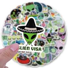 80 PIEZAS de pegatinas de extraterrestres, pegatinas de vinilo estética, para scrapbooking, diario, portátil, parachoques, monopatín, botella de agua, computadora, teléfono, dibujos animados, casco duro, pegatinas y calcomanías para auto - Multicolor - Ver 3