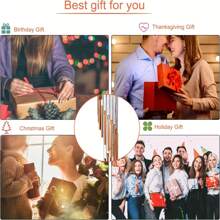 Outdoor Wind Chimes Made Of Solid Wood And Aluminum With 6/12 Tubes, Suitable For Hanging On Balconies Or Doors As A Decorative Gift. - Beige - View 9