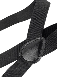 1pc Solid Color Fabric Suspenders, Gentlemanly Style Suitable For Pairing With Pants, All Season