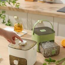 Molde para cubitos de hielo extra grande de 48 compartimentos con deslizamiento fácil - Bandeja de almacenamiento de plástico de doble capa para el refrigerador - Perfecto para el whisky y los cócteles, un accesorio de cocina esencial