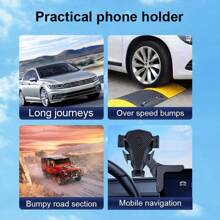 LCARS Car Phone Holder Black ABS Material Compatible With Tesla Model 3 Model Y Floating Center Console Screen Display Phone Support Bracket Horizontal And Vertical Screen Use For Smartphones - Triangular Carbon Fiber + New Energy Screen Base - View 8
