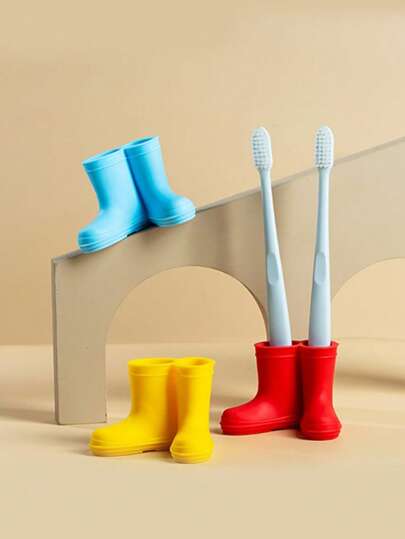 1pc Creative Portable Toothbrush Holder, Bathroom Rain Boot Shaped Toothbrush Storage Rack, Makeup Brush Holder, Office Stationery Pen Organizer, Portable Cutlery Holder Home Bathroom Decor Fall Decor Back To School