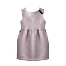 Girls Woolen Vest Dress Baby Doll Mini Dress Kids Princess Vintage Lace Dress - 藕粉色 - 查看 5