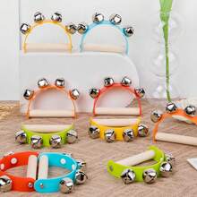 1 pièce Crécelle en bois en demi-cercle, à tenir dans la main. Instrument de musique pour enfants, jouet à agiter, outil éducatif. Cadeau pour Noël, Halloween, Thanksgiving