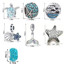 Set de 9 pièces d'accessoires en argile polymère perles européennes et américaines de la série océanique polyvalente avec des motifs de tortue, d'étoile de mer, de fleur à 5 pétales, de couronne en forme de cœur et d'attrape-rêves bohème, pour bracelet et diy