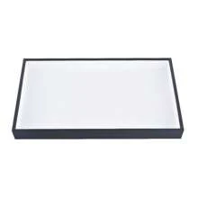 Elegant White Pu Leather Jewelry Display Tray - 13.7"X9.4" Jewelry Traywith Black Border, Perfect For Necklaces, Bracelets, Earrings & Rings, Accessory Display Tray|Sleek White Design| Faux Leather, Jewelry Display For Vendors Back To School Dormitory Storage