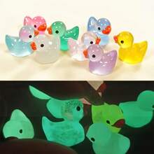 100pcs Glow-In-The-Dark Mini Rubber Duck, Mini Resin Realistic Ducks, Suitable For Gift Bag Filler, Party Favors, Easter Gifts (Random Colors), Great For Room Decor