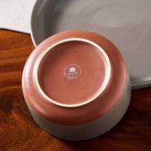 MALACASA 18 Piece Porcelain Dinnerware Set, Plates And Bowls For 6 People - Dark Gray And Khaki - Màu xám đen - Xem 3