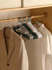 10/20/30/40件成人非不锈钢豪华静音衣架，家用晾衣架，奢华柔和色，无角度悬挂，防弯曲涂层晾衣架