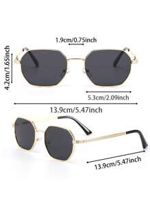 Spersonalizowane Punkowe Wyglądy Uliczne Odcienie Podstawy Swobodne 1 szt. Geometryczne Metalowe Pełne Ramki Przyciemniane Soczewki Modne Okulary, Dla Mężczyzn-Na Zewnątrz Codzienne Aktywności, Podróże, Golf, Dekoracja Jazdy