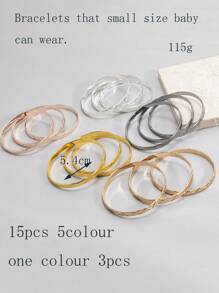 3入組幾何圖案分層兒童手鍊，適合3-9歲兒童 - 彩色 - 查看 22