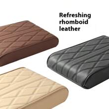 绗缝PU皮革汽车扶手套，记忆海绵扶手套，通用尺寸 - 均碼 - 查看 3