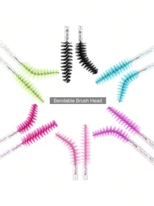 300支一次性睫毛膏刷，水晶眉刷（适用于睫毛嫁接），粉色睫毛和化妆刷，眉刷，眼影刷，化妆刷