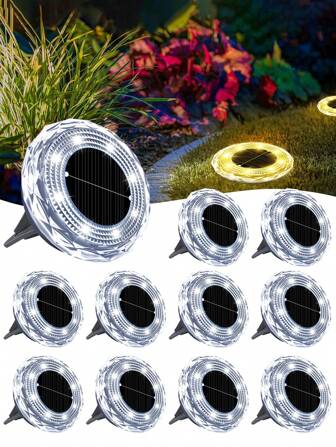 Luci a terra solari per esterni, luci per sentieri solari, luci per tappeti erbosi solari, luci da giardino solari, luci per vialetti solari, illuminazione solare, luci ambientali IP65 impermeabili, adatte per cortili, ville, capanni, giardini, terrazze, feste, picnic, Ognissanti e altre applicazioni di illuminazione.