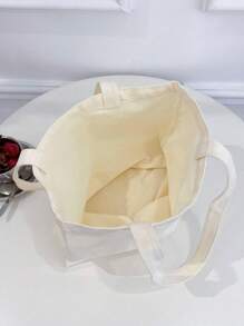 Printed Sisters Pattern Canvas Shoulder Bag, Fashion Tote Bag, Handbag For Women. Suitable For Work, Shopping, Students, Outdoor Activities, Gift