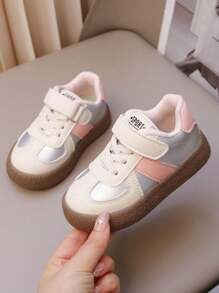 Girls' Canvas Sneakers Spring & Summer, New Kids Moving Shoes, Soft Bottom Hook And Loop Toddler Infant Babies Walking Shoes, Low-Top Boys & Girls School Running Shoes