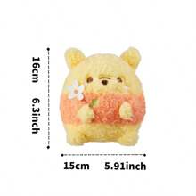 Miniso 迪士尼小熊维尼和小猪 Ufufy 花朵玩偶，可爱圆形造型，轻盈亲肤，经久耐用不易变形，是完美的卧室装饰和沙发靠垫，也是一份很棒的礼物（1 个装） - 黃色 - 查看 7