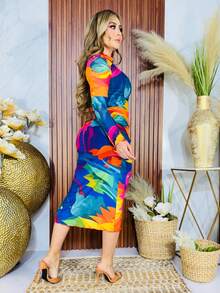 Women Midi Dresses - Multicolor - View 2
