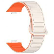 Bracelet de remplacement en silicone bicolore et boucle magnétique compatible avec la Watch Fit 3. Interface métallique de remplacement compatible avec la Watch Fit 3