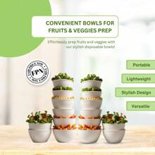 FPN Disposable Bowls 100% Round Compostable Microwave Safe Soup Bowls 6 ,8 &12Oz - 6 Oz - View 3