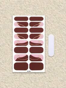 Nuevos adhesivos para uñas de Japón y Corea del Sur de color rosa, película de aceite para uñas impermeable, esmalte de uñas rojo teñido caliente de moda, pegatinas para uñas con diseños mixtos, tiras de esmalte de uñas rojas con 1 lima de uñas, envoltorios de gel para uñas, pegatinas de arte de uñas de gel, kit de manicura, serie roja de pegatinas de esmalte de uñas