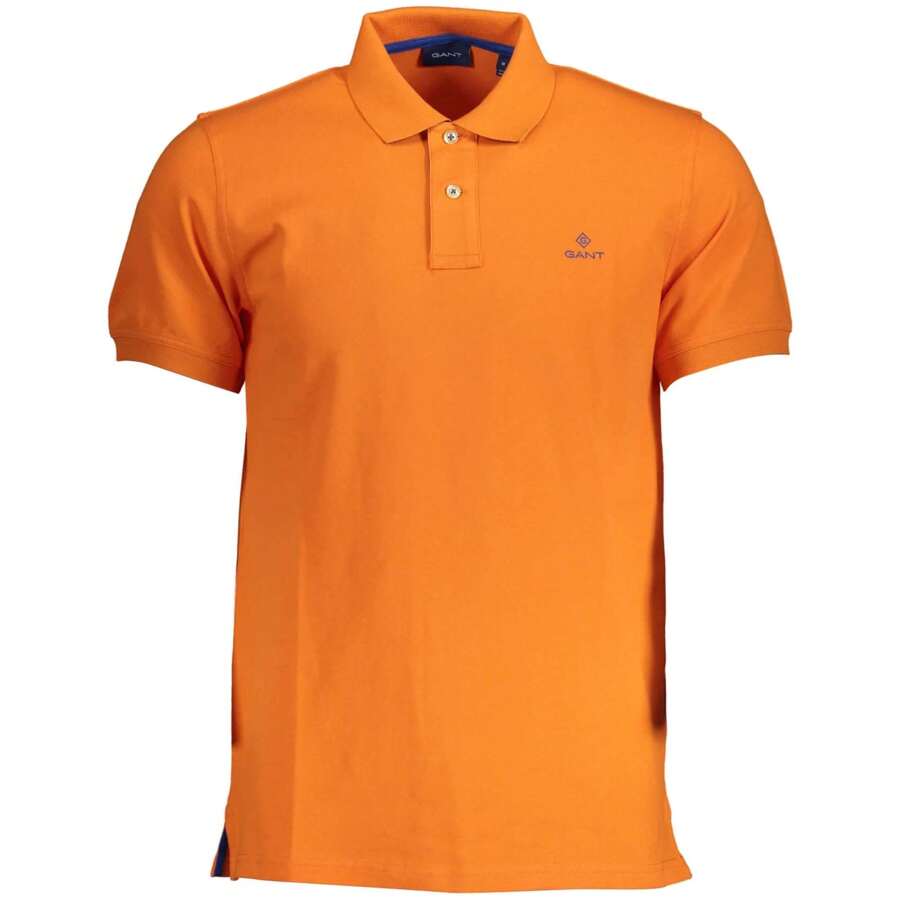 GANT Men's Contrast Collar Pique SS Rugger Short Sleeve Polo In Orange ✅ Delivery 24/72h To Spain (Peninsula)