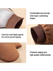 1pc Reusable Body & Face Self-Tanning Mitt, Double-Sided Lotion Applicator, Washable - Brown - View 4