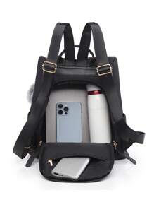 LECEY New Fashion Versatile Large Capacity Backpack For Daily Use - Black - View 6