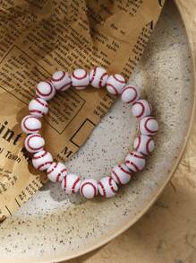 1pc Bohemian Unique Design Baseball Style Fashion Classic Sports Enthusiast Versatile Bracelet