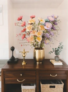 1/6Pcs Artificial Fake Flowers Artificial Butterfly Orchid Azalea Foam Wedding Home Dining Table Decoration Wedding Desktop Decorations Gifts Birthday Graduation