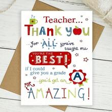 "Thank You For Your Help, Teacher" Warm Thank You Card With Envelope (12cm By 17cm), Deepest Thanks To Tutors, Teachers, Coaches And Professors, From Students And Parents, Best Teachers, Beautiful Thank You Card - Multicolor - View 11