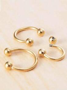 3 stuks roestvrij stalen punk hoepel oorbellen voor vrouwen 14K gouden neus septum ring helix kraakbeen piercing cadeau sieraden lichaam hoefijzer ring