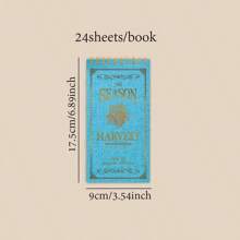 1 件装丰收季节水果主题贴纸书 - 24 张双材质 PET 和日本纸，哑光表面，自粘装饰贴纸，适用于 DIY 日记、剪贴簿、笔记本、水瓶和滑板、水果贴纸 - 彩色 - 查看 2