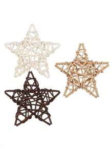 Juego de 12 piezas/3 piezas de 6/9/12 cm (2.36/3.54/4.72 pulgadas) de relleno de jarrón de estrella de ratán natural, artesanías de árbol, masticables de ave doméstica, decoraciones de mesa para fiesta y boda, artesanía para el hogar, accesorios colgantes DIY, mejor regalo, adornos de decoración para el hogar, ramas de árbol, boda de jardín, fiesta de Halloween y Navidad, decoración de mesa de café, artesanías DIY