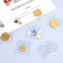 20 Stücke Einzelpackung Münz-Flip-Münzhalter-Clip, klarer PVC-Münzschutz, Einzelplastik-Münzclip, Münzschutztasche, für Münzen, Schmuck, Kleinteile