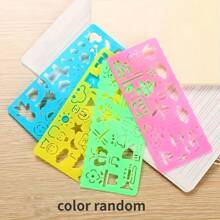 4pcs/Set Creative Student Stationery Set - Multi Clock Pattern Ruler - Cute Handwriting Practice Drawing Ruler For Learning Supplies,Back To School,School Supplies
