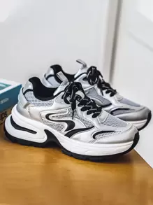 男士舒适休闲透气低帮运动鞋，时尚厚底运动鞋，秋季