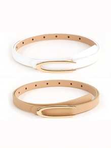 DAZY 1/2/3/4条装极简U型扣女士细腰带，优雅高端设计，适合搭配连衣裙，用途广泛，可用于休闲、工作、夏季送礼、秋季上学、万圣节等场合。 - 彩色 - 查看 18