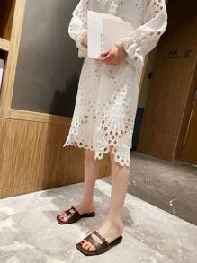 Zapatos de tacón plano tipo 'slip-on' con puntera cuadrada minimalista, acabado lacado con adorno de hebilla metálica, zapatos casuales chic para la oficina y el uso diario para mujeres