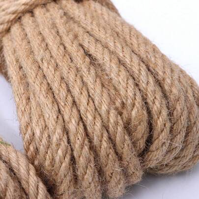 10mm 196,85 polegadas Corda de Juta Natural Fio Artesanato DIY Cordão Pendurado Decoração de Jardinagem Feito à Mão Placa de Arranhar Gato de Estimação Ornamentação de Corrimão