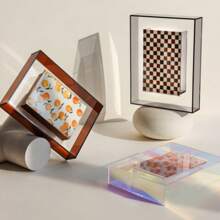 5/6/7/8 Inch Colorful Acrylic Photo Frame Box Diy Poster Mounting Display Stand Table Ornaments Creative Picture Message Board Holder Gifts Birthday Graduation