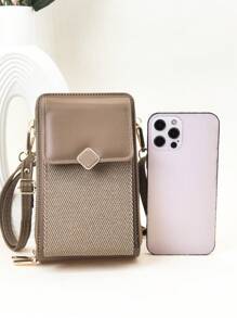 Women's Straw Crossbody Bag With PU Leather Patchwork Fashion Color-Blocking Design Multi-Compartment Wallet & Phone Holder Lightweight And Shoulder-Strap Suitable For Women Wallet Purse Wallet Wallet - Camel - View 6