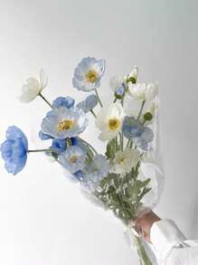 3pcs Artificial Fake Flowers Plants Poppies Silk Flower Arrangements Wedding Bouquets Decorations Plastic Floral Table Centerpieces For Home Kitchen Garden Party Decor. Gifts Birthday Graduation