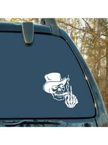 PVC Skull Pattern Windshield Car Rear Window Decal - Vinyl B-Pillar Car Protection Decal, Easy To Apply And Remove Large Vinyl Glass Decals